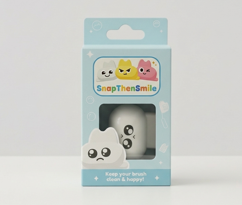 White SnapThenSmile Toothbrush Head Cover Cap