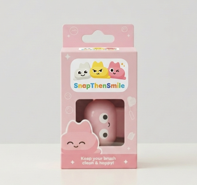 Pink SnapThenSmile Toothbrush Head Cover Cap