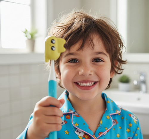 Yellow SnapThenSmile Toothbrush Head Cover Cap